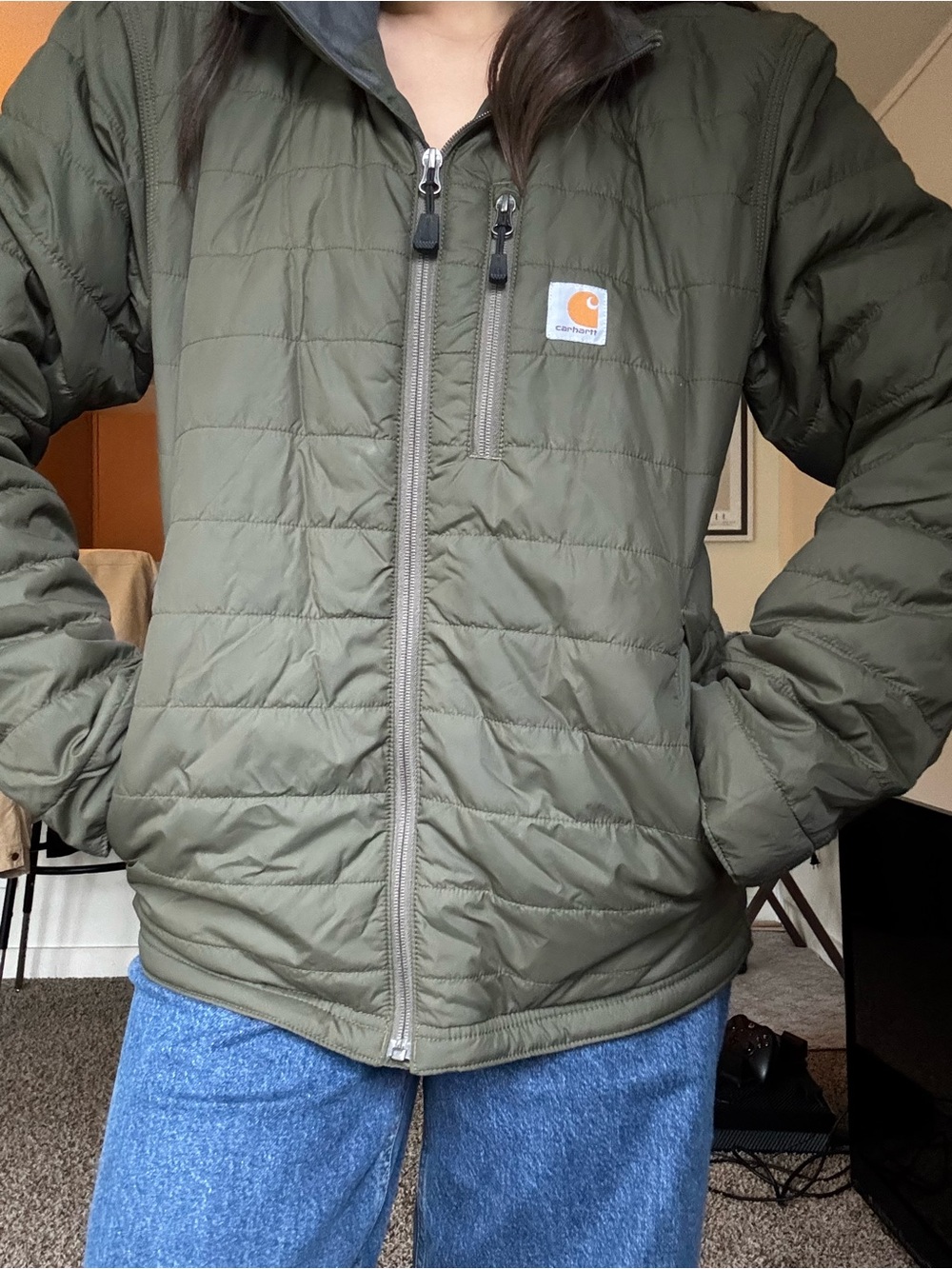Carhartt Olive Quilted Lightweight Jacket